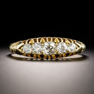Victorian Five-Stone Diamond Carved Ring - 3