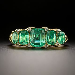 Victorian Five-Stone Emerald Ring, Circa 1892 - GIA F1 - 2