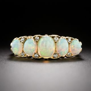 Victorian Five-Stone Opal and Diamond Ring - 2