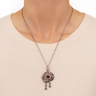 Victorian Garnet and Diamond Necklace