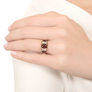 Victorian Garnet and Diamond Ring