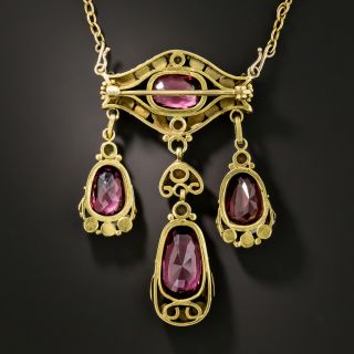 Victorian Garnet and Pearl Necklace/Brooch