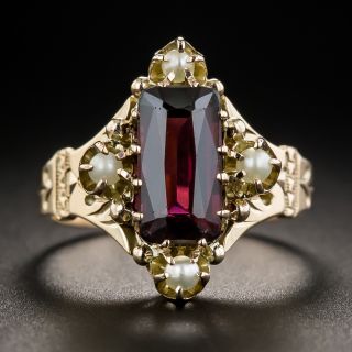 Victorian Garnet and Pearl Ring