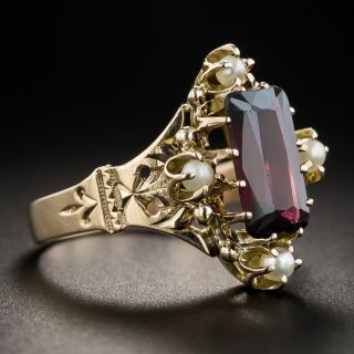 Victorian Garnet and Pearl Ring
