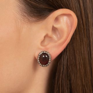 Victorian Garnet and Rose-Cut Diamond Earrings 