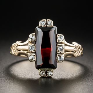 Victorian Garnet and Rose Cut Diamond Ring - 1