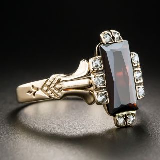 Victorian Garnet and Rose Cut Diamond Ring