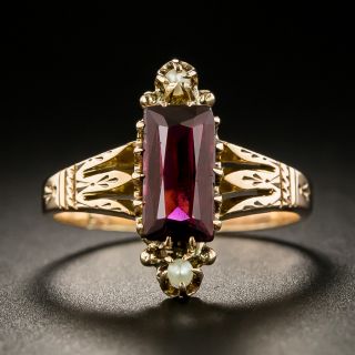Victorian Garnet and Seed Pearl Ring - 2