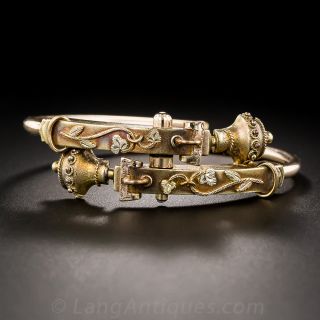 Victorian Gold-Filled Hinged Bangle Bracelet 