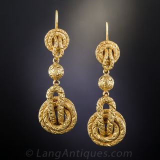 Victorian Gold Knot Motif Earrings