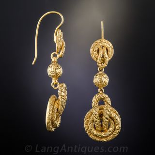 Victorian Gold Knot Motif Earrings