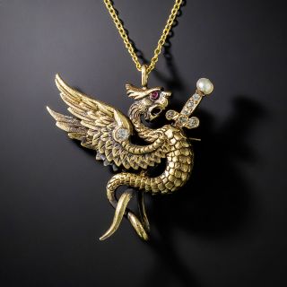 Victorian Griffin Pendant/Pin - 2