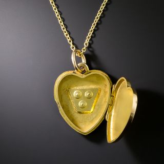 Victorian Heart-Shaped Locket with Seed Pearls