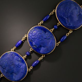 Victorian Lapis Lazuli Cameo Bracelet