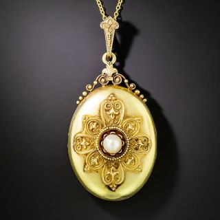 Victorian Locket with Freshwater Pearl - 2