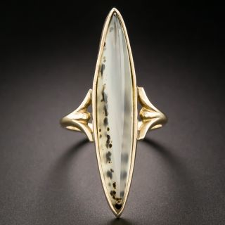 Victorian Long Agate Cabochon Ring - 2