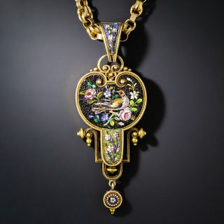 Victorian Micro Mosaic Pendant Necklace - 1