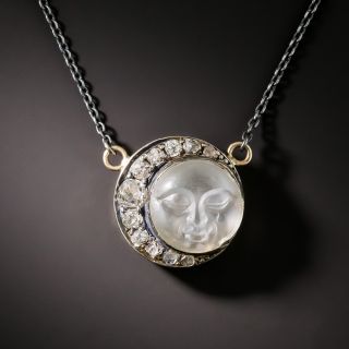 Victorian Moonstone and Diamond Pendant - 1
