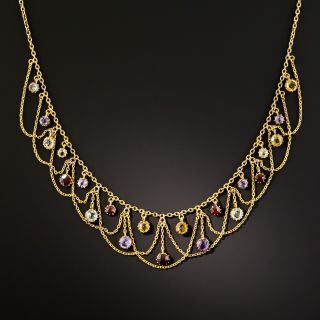 Victorian Multi-Gemstone Swag Necklace - 2