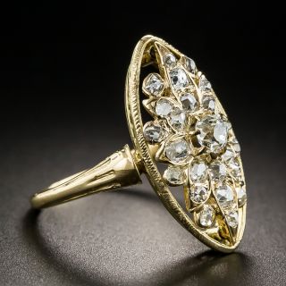 Victorian Navette Diamond Dinner Ring 