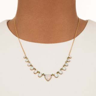 Victorian Opal and Demantoid Garnet Necklace