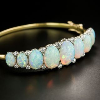 Victorian Opal and Diamond Bangle Bracelet - 5