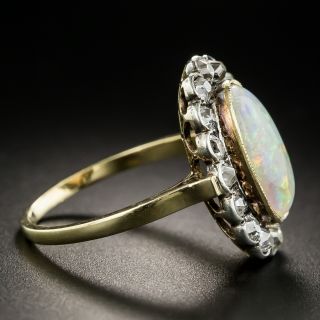 Victorian Opal Cabochon and Diamond Ring