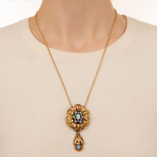 Victorian Opal Lavalière Necklace 