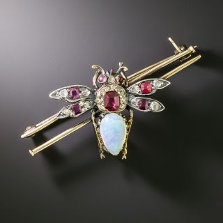 Victorian Opal, Ruby and Diamond Bee - 2