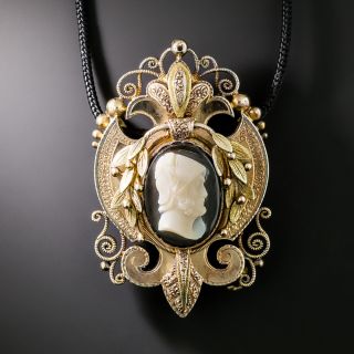 Victorian Ornate Cameo Pendant/Brooch - 1