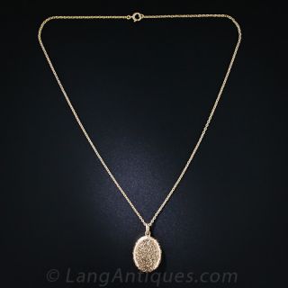 Victorian Oval Gold Locket and Chain