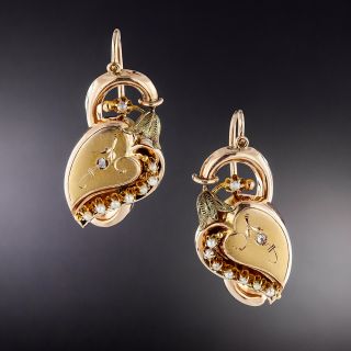 Victorian Pearl and Diamond Earrings - 1