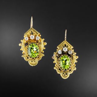 Victorian Peridot And Diamond Earrings - 2