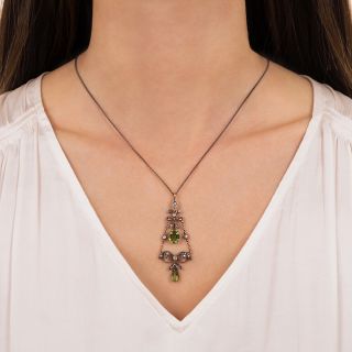 Victorian Peridot and Diamond Necklace