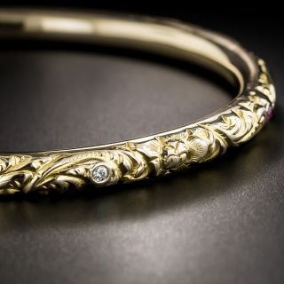 Victorian Repousse Bangle Bracelet