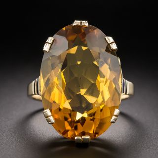 Victorian Revival Citrine and Enamel Ring - 2