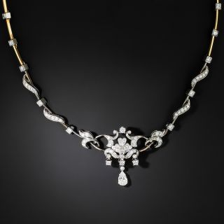 Victorian Revival Diamond Ribbon Necklace - 4