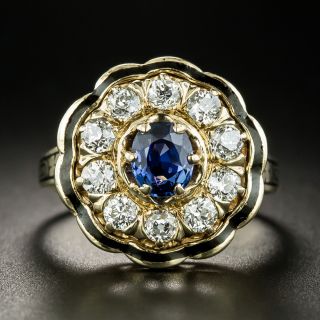 Victorian Revival Sapphire and Diamond Ring - 2