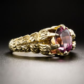 Victorian Rhodolite Garnet Claw Ring