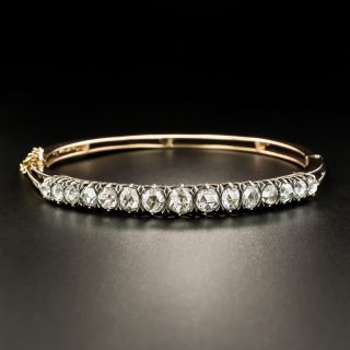 Victorian Rose-Cut Diamond Bangle Bracelet - 1