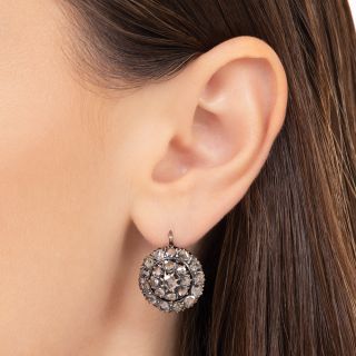 Victorian Rose-Cut Diamond Cluster Earrings