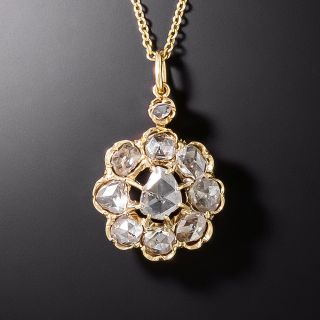 Victorian Rose-Cut Diamond Cluster Pendant - 3