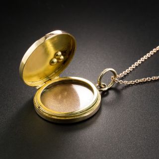 Victorian Rose Gold Locket with Rose-Cut Diamond Shamrock