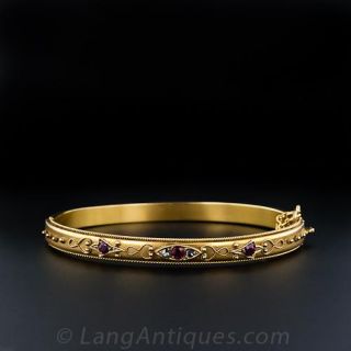 Victorian Garnet Gold Bracelet 