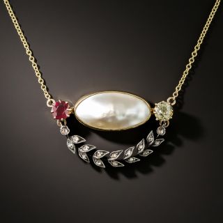 Victorian Ruby, Diamond and Pearl Pendant - 5