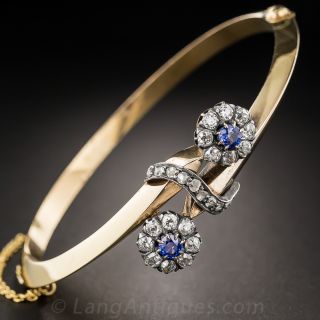 Victorian Sapphire and Diamond Bangle Bracelet