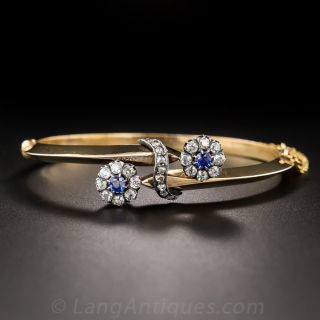 Victorian Sapphire and Diamond Bangle Bracelet