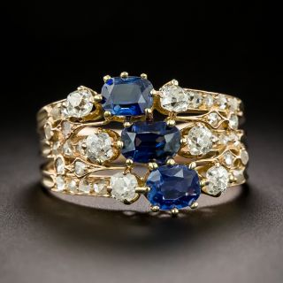 Victorian Sapphire and Diamond Three-In-One Ring, Size 6 1/2+ - 2