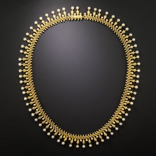 Victorian Seed Pearl Fringe Necklace - 3