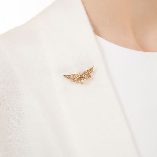 Victorian Seed Pearl Wing Pin